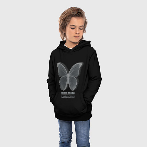 Детская толстовка Butterfly unusualy original / 3D-Черный – фото 3
