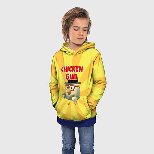 Детская толстовка Chicken Gun с пистолетами / 3D-Синий – фото 3