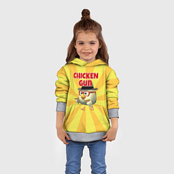 Толстовка-худи детская Chicken Gun с пистолетами, цвет: 3D-меланж — фото 2