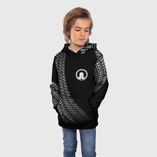 Детская толстовка Great Wall tire tracks / 3D-Черный – фото 3