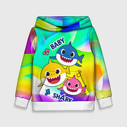 Толстовка-худи детская Baby Shark Brooklyn and friends, цвет: 3D-белый