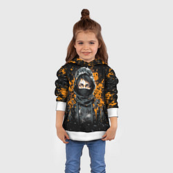 Толстовка-худи детская Девушка в капюшоне - anime style, цвет: 3D-белый — фото 2