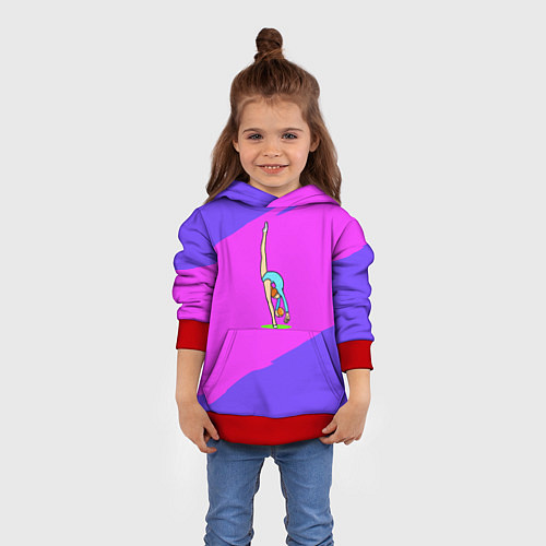 Детская толстовка Гимнастка с мячом / 3D-Красный – фото 4