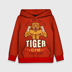 Толстовка-худи детская Tiger - боец, цвет: 3D-красный