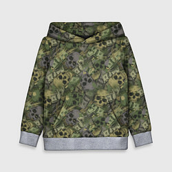 Детская толстовка Камуфляж с черепами и долларами