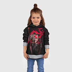 Толстовка-худи детская Серый страж и Морриган, цвет: 3D-меланж — фото 2