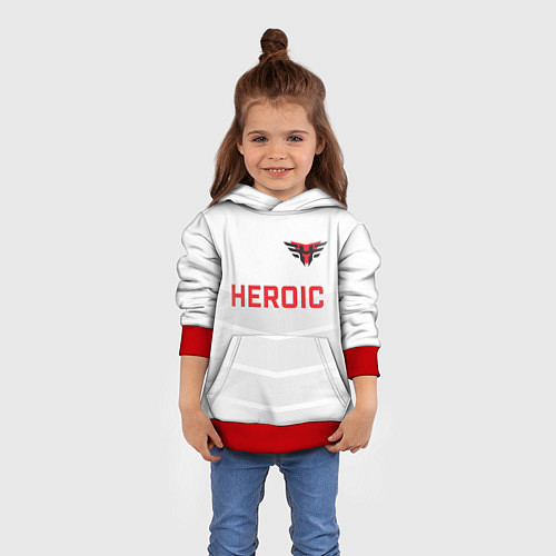 Детская толстовка Heroic white / 3D-Красный – фото 4
