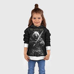 Толстовка-худи детская Велес медведь воин, цвет: 3D-белый — фото 2
