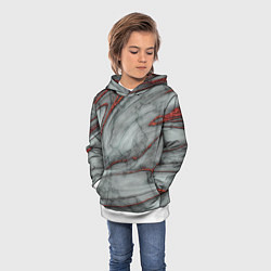 Толстовка-худи детская Grey style pattern, цвет: 3D-белый — фото 2