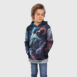 Толстовка-худи детская Galactic lion, цвет: 3D-меланж — фото 2