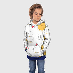 Толстовка-худи детская Привет цыпленок, цвет: 3D-синий — фото 2
