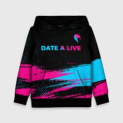 Толстовка-худи детская Date A Live - neon gradient: символ сверху, цвет: 3D-черный