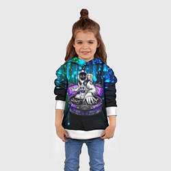 Толстовка-худи детская Space DJ - neon starfall, цвет: 3D-белый — фото 2