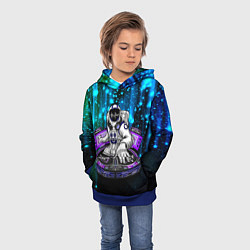 Толстовка-худи детская Space DJ - neon starfall, цвет: 3D-синий — фото 2