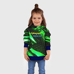 Толстовка-худи детская Cyberpunk 2077 phantom liberty neon green, цвет: 3D-синий — фото 2