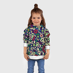 Толстовка-худи детская Мексиканский карнавал - Carnaval Mexicano, цвет: 3D-белый — фото 2