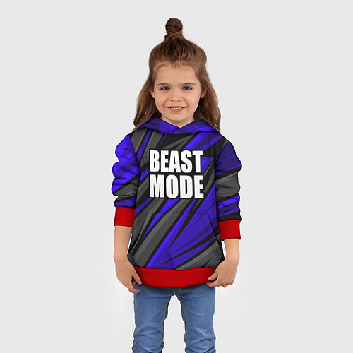 Детская толстовка Beast mode - синяя униформа / 3D-Красный – фото 4