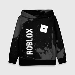 Толстовка-худи детская Roblox glitch на темном фоне: надпись, символ, цвет: 3D-черный