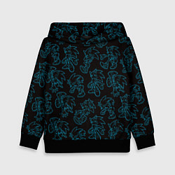 Толстовка-худи детская Соник паттерн, цвет: 3D-черный