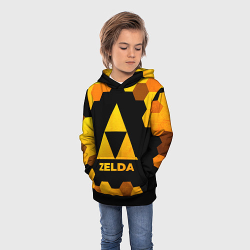 Детская толстовка Zelda - gold gradient / 3D-Черный – фото 3