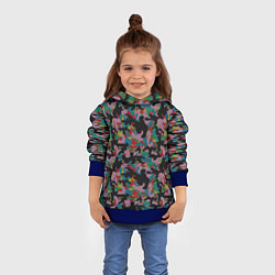 Толстовка-худи детская Модный разноцветный камуфляж, цвет: 3D-синий — фото 2