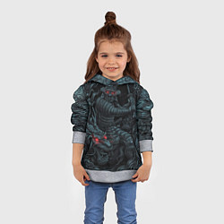 Толстовка-худи детская Samurai and dragon, цвет: 3D-меланж — фото 2