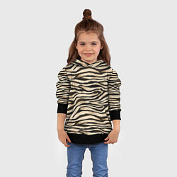 Толстовка-худи детская Шкура зебры и белого тигра, цвет: 3D-черный — фото 2