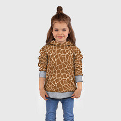 Толстовка-худи детская Пятнистая шкура жирафа, цвет: 3D-меланж — фото 2
