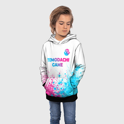 Детская толстовка Tomodachi Game neon gradient style: символ сверху / 3D-Черный – фото 3