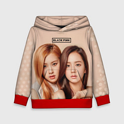 Толстовка-худи детская Blackpink Jisoo and Rose, цвет: 3D-красный