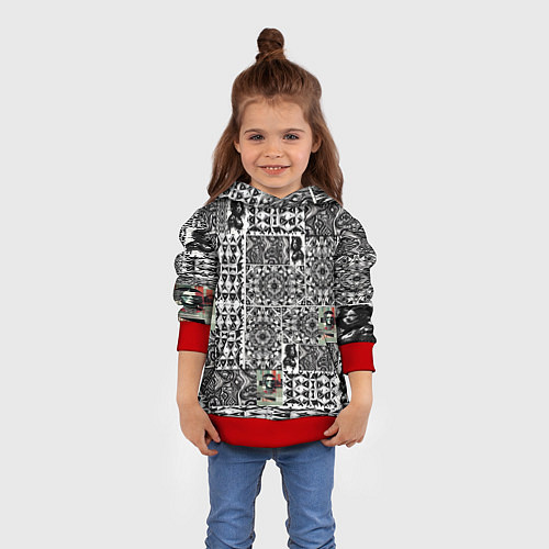 Детская толстовка Орнамент древних цивилизаций / 3D-Красный – фото 4