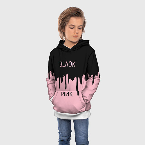 Детская толстовка Blackpink - краски / 3D-Белый – фото 3