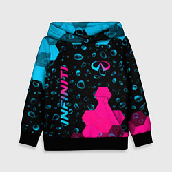 Толстовка-худи детская Infiniti - neon gradient: надпись, символ, цвет: 3D-черный