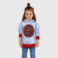 Толстовка-худи детская Щитовидная мандала, цвет: 3D-красный — фото 2