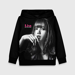 Толстовка-худи детская Blackpink Lisa in leather jacket, цвет: 3D-черный