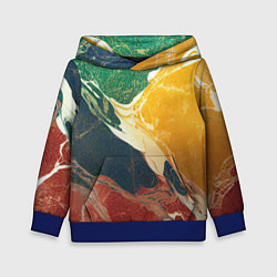 Толстовка-худи детская Мраморная радуга, цвет: 3D-синий