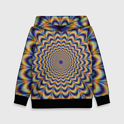 Толстовка-худи детская Гипнотический рисунок, цвет: 3D-черный