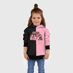 Толстовка-худи детская Черно-розовый градиент Black Pink, цвет: 3D-черный — фото 2