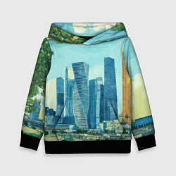 Толстовка-худи детская Москва-сити Ван Гог, цвет: 3D-черный