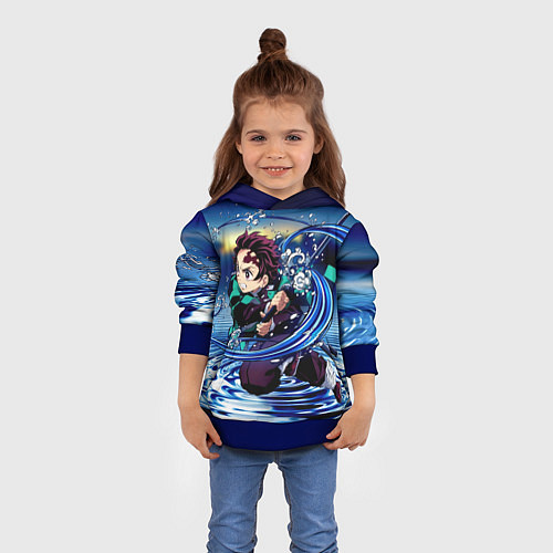 Детская толстовка Танджиро Камадо Клинок, рассекающий демонов / 3D-Синий – фото 4