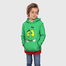 Толстовка-худи детская Мультяшное лицо монстра, цвет: 3D-красный — фото 2