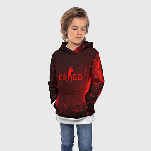 Детская толстовка CSGO logo dark red / 3D-Белый – фото 3