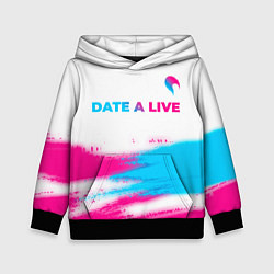 Толстовка-худи детская Date A Live neon gradient style: символ сверху, цвет: 3D-черный