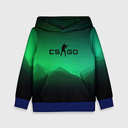 Толстовка-худи детская CS GO green black background, цвет: 3D-синий