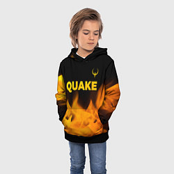 Толстовка-худи детская Quake - gold gradient: символ сверху, цвет: 3D-черный — фото 2