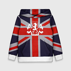 Толстовка-худи детская Asking Alexandria британский флаг, цвет: 3D-белый