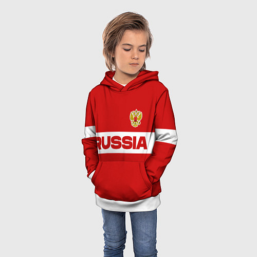 Детская толстовка Russia - красно-белый / 3D-Белый – фото 3