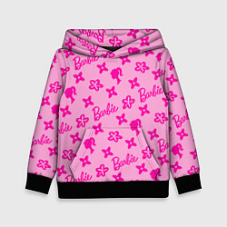 Толстовка-худи детская Барби паттерн розовый, цвет: 3D-черный