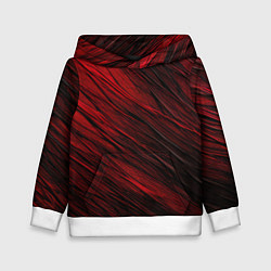 Толстовка-худи детская Black red texture, цвет: 3D-белый