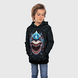Толстовка-худи детская Evil shark, цвет: 3D-черный — фото 2